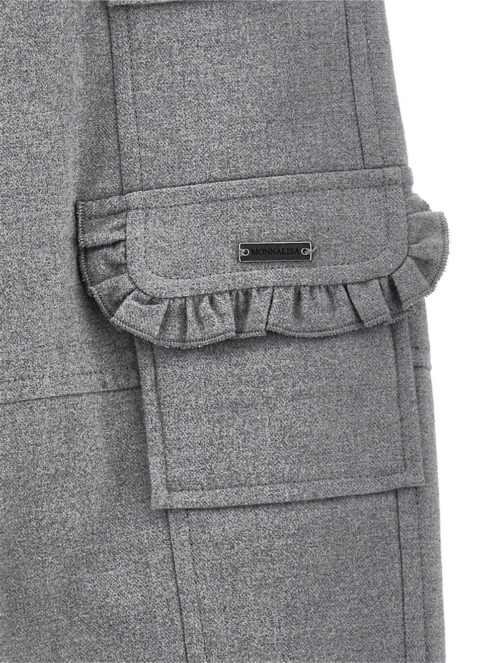 Pantaloni Cargo Grigi in Cotone 11F4146159 0032 MONNALISA KIDS 