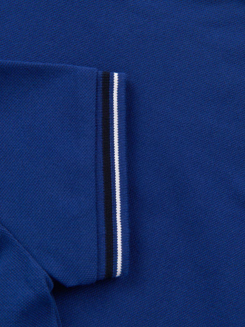 Polo blu royal con orli in contrasto noenato