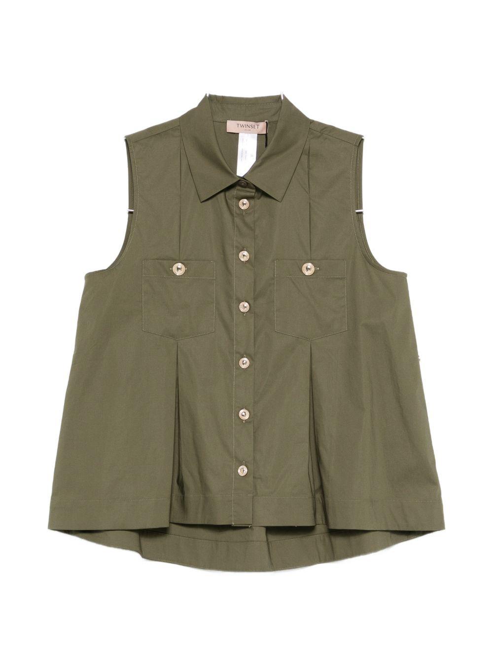 Gilet in cotone con tasche a filetto 261TT2234 00914 TWINSET 
