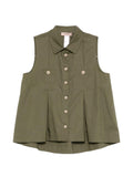 Gilet in cotone con tasche a filetto