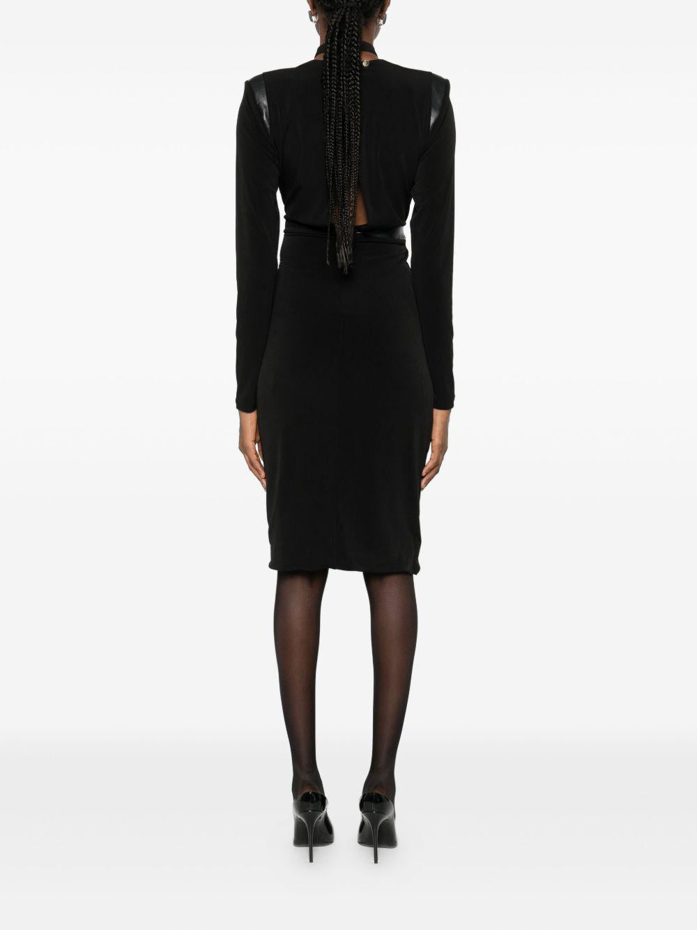 Abito con Dettaglio Cut-Out e Drappeggio E00761 NERO BABYLON EUREKA 