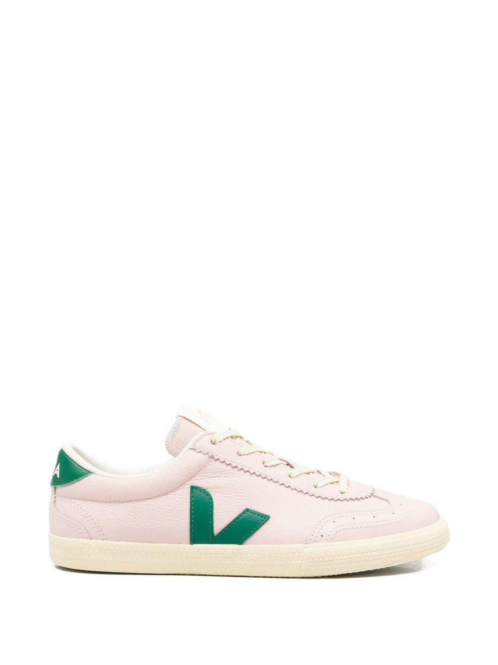 Sneakers in pelle con logo a V VO2021431 ROSAVERDE VEJA 