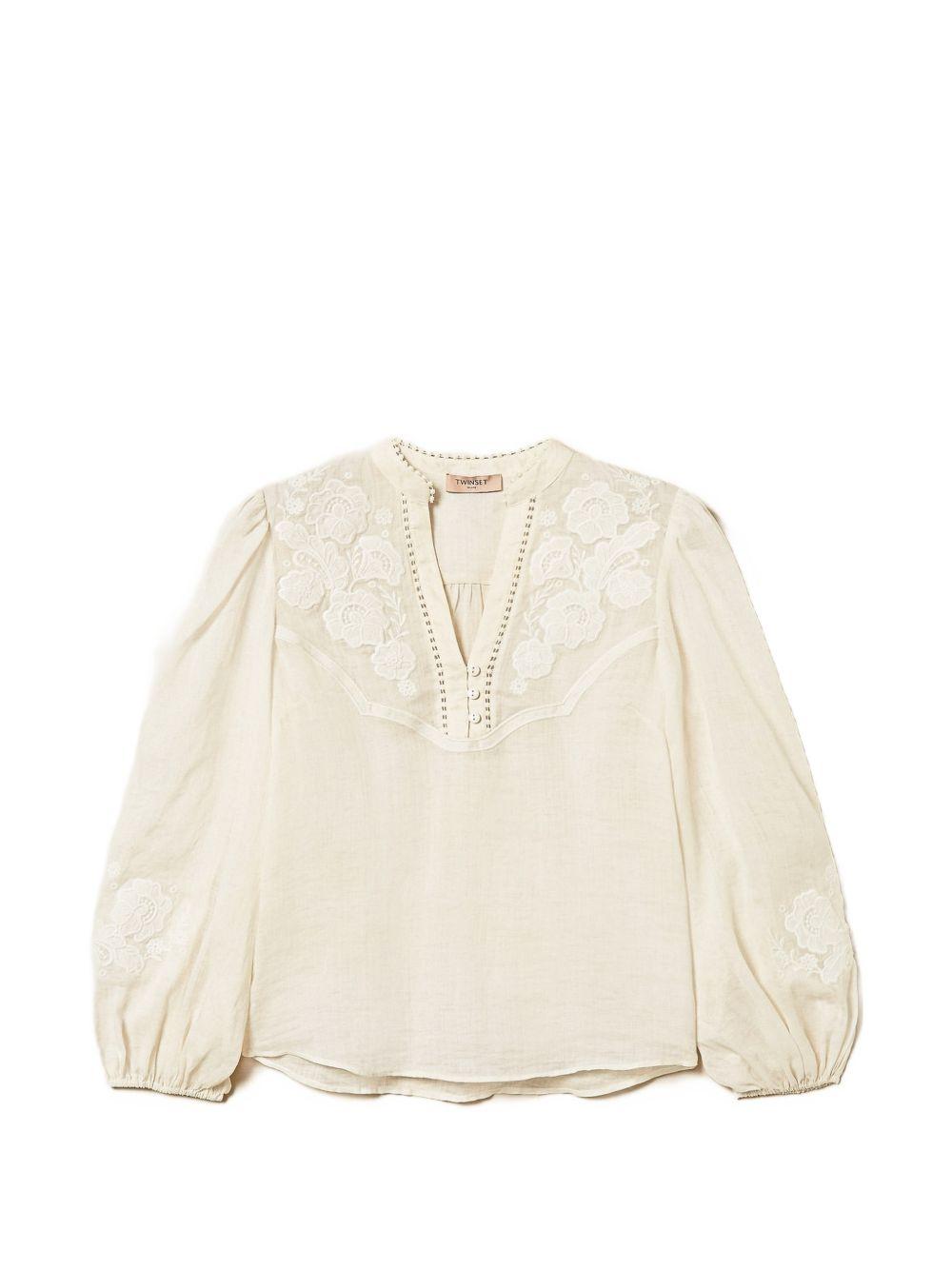 Blusa ricamata con laccetto al collo 261TT2291 00059 TWINSET 