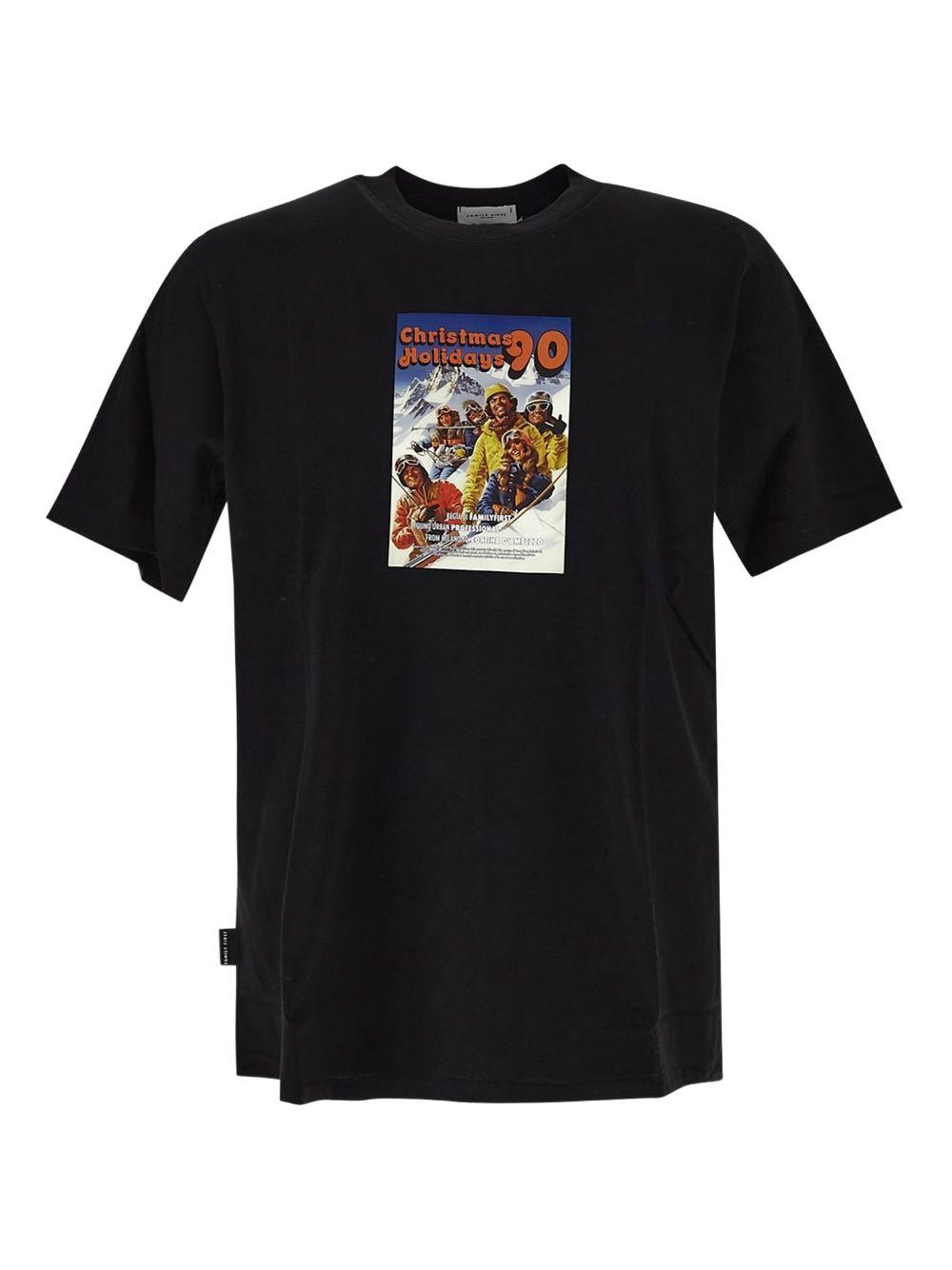 T-shirt Nera Holidays 90 TF2408 BLACK FAMILY FIRST MILANO 