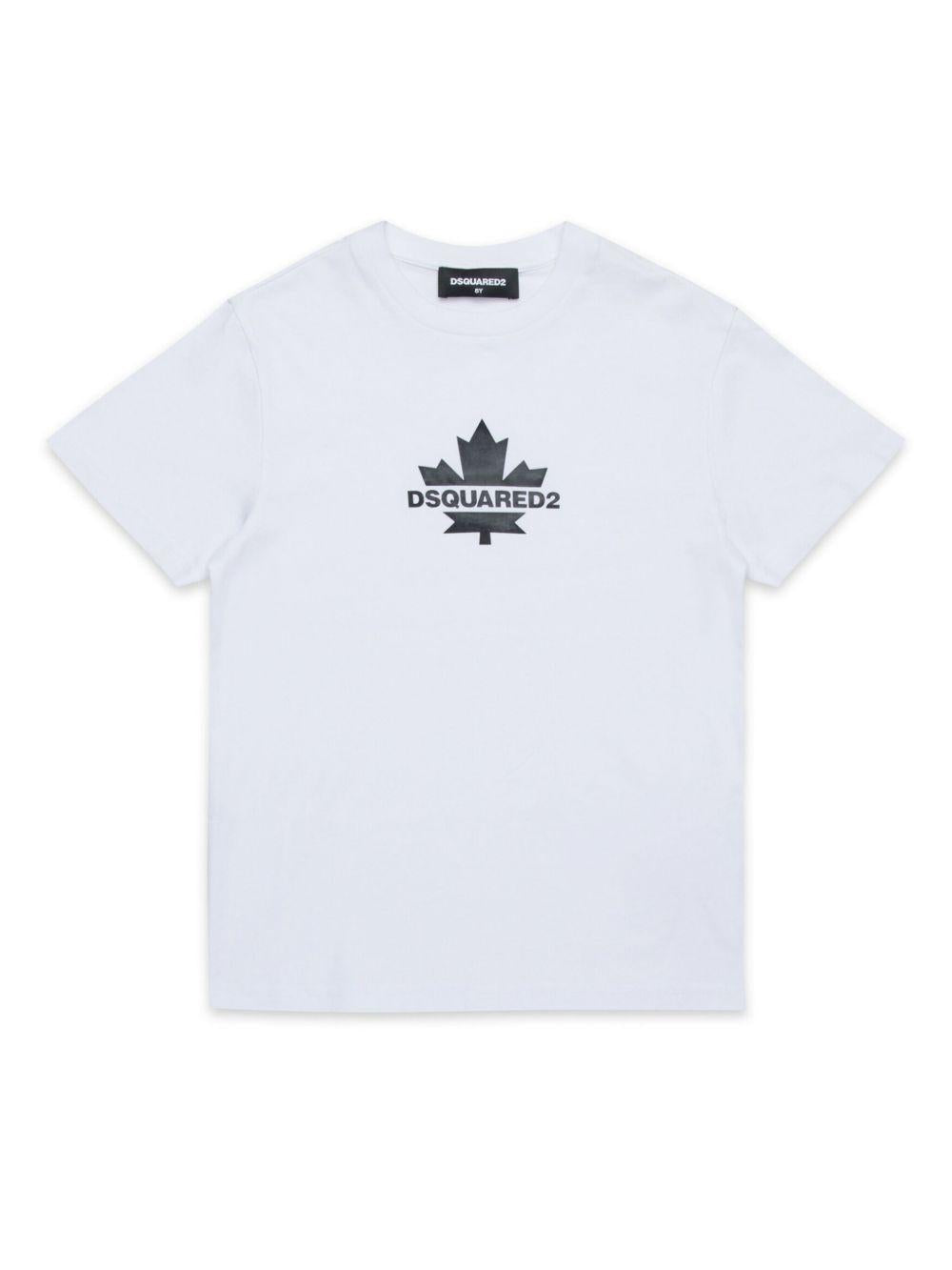 T-shirt bianco logo stampa petto