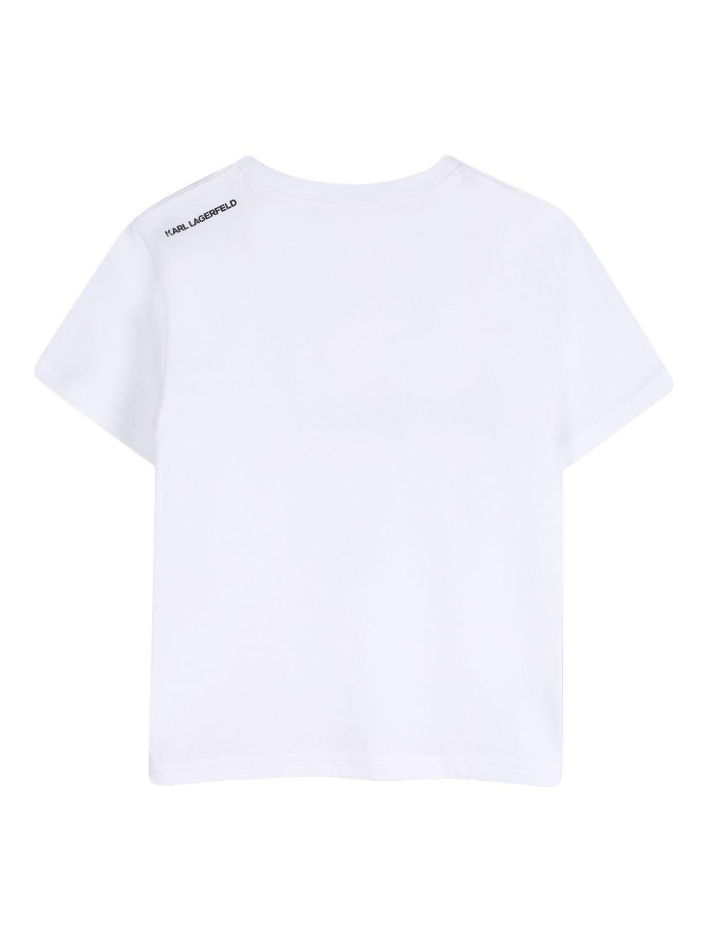 T-shirt in cotone con stampa Z31096 10P KARL LAGERFELD KIDS 