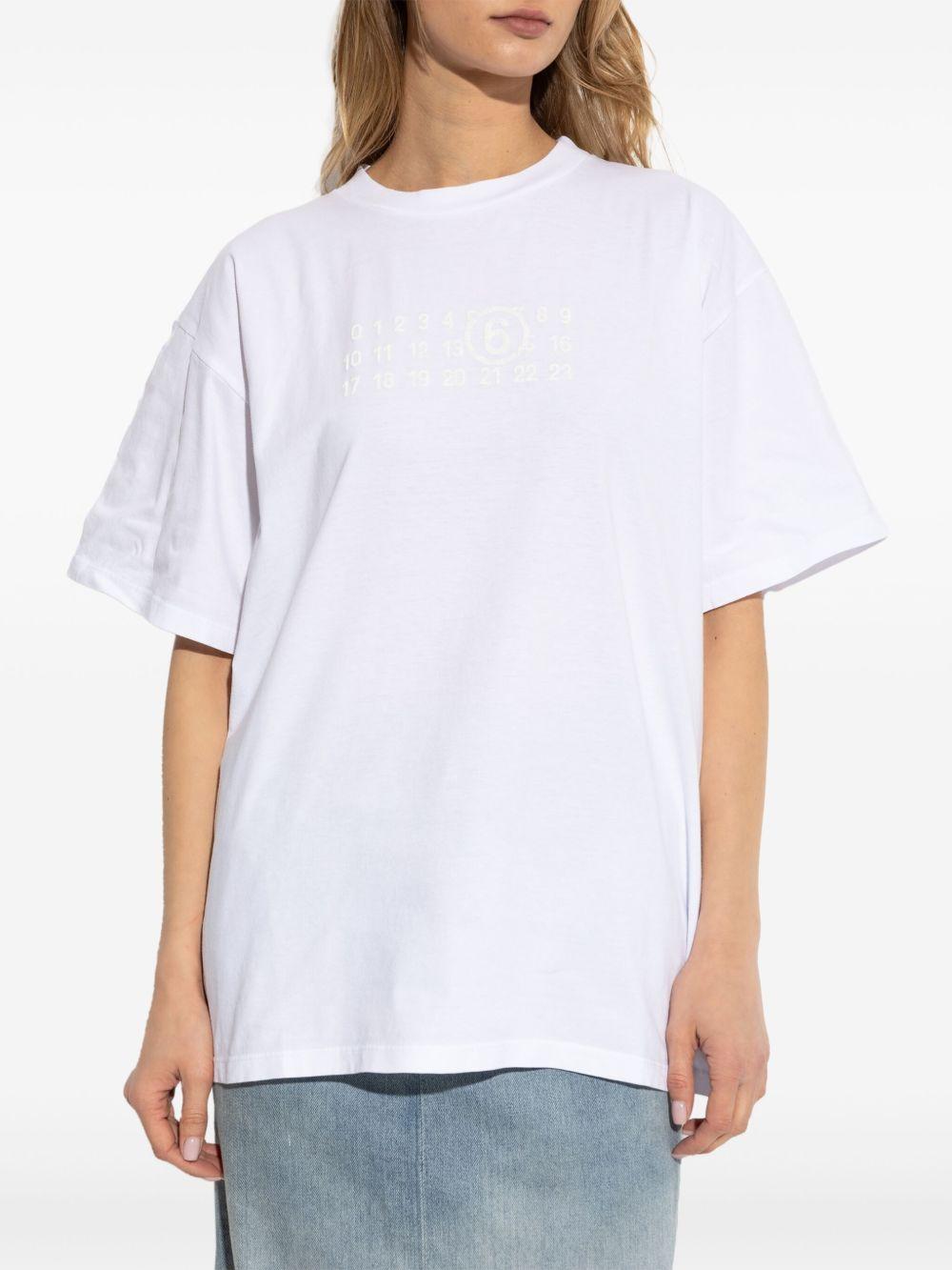 T-shirt bianca logo nuemrico tono su tono S62GD0202M20115 100 MM6 MAISON MARGIELA 