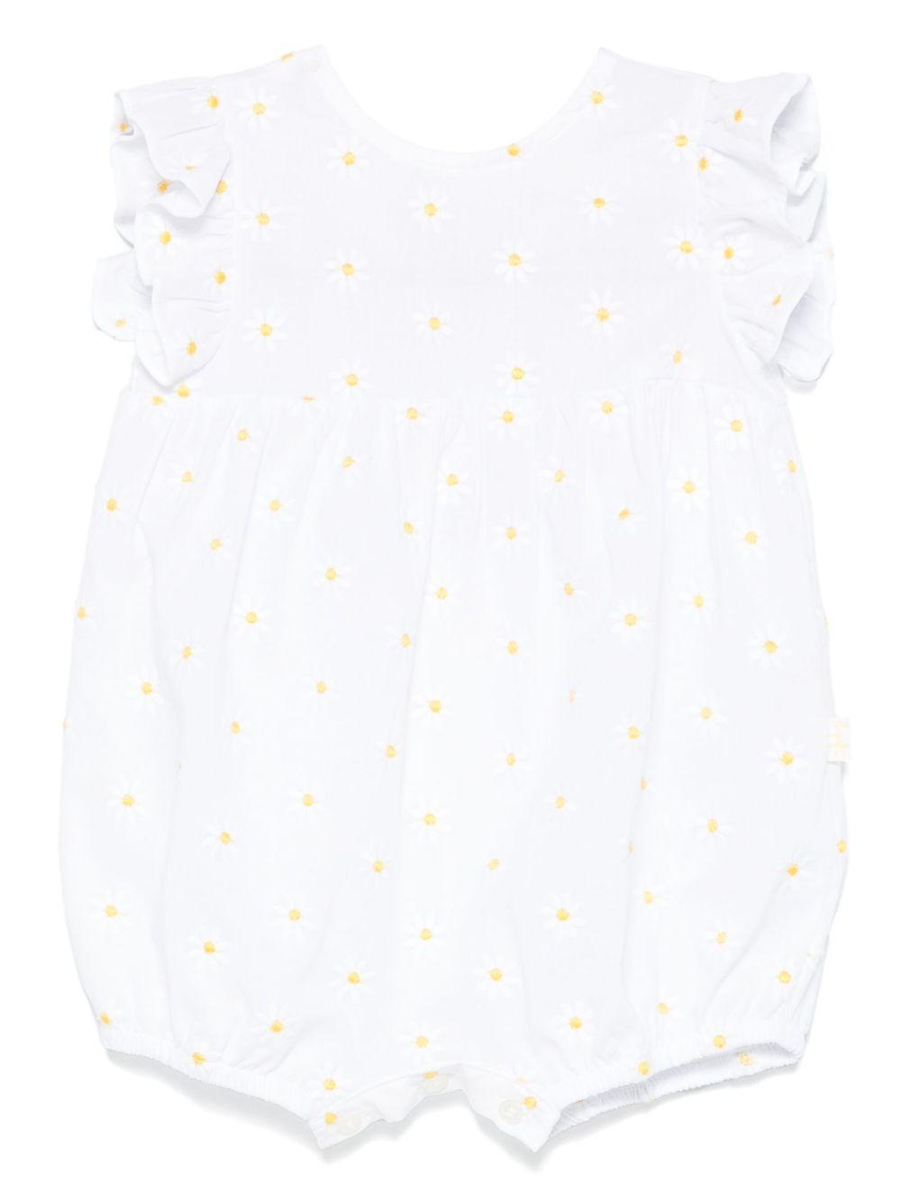 Pagliaccetto bianco con margherite all-over
