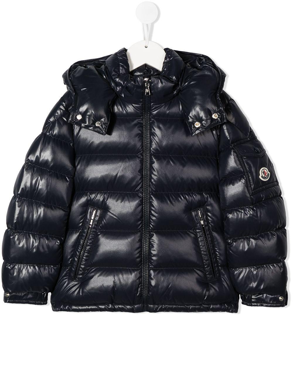 Piumino Laqué Blu Navy con Cappuccio K29541A1252068950 742 MONCLER KIDS 
