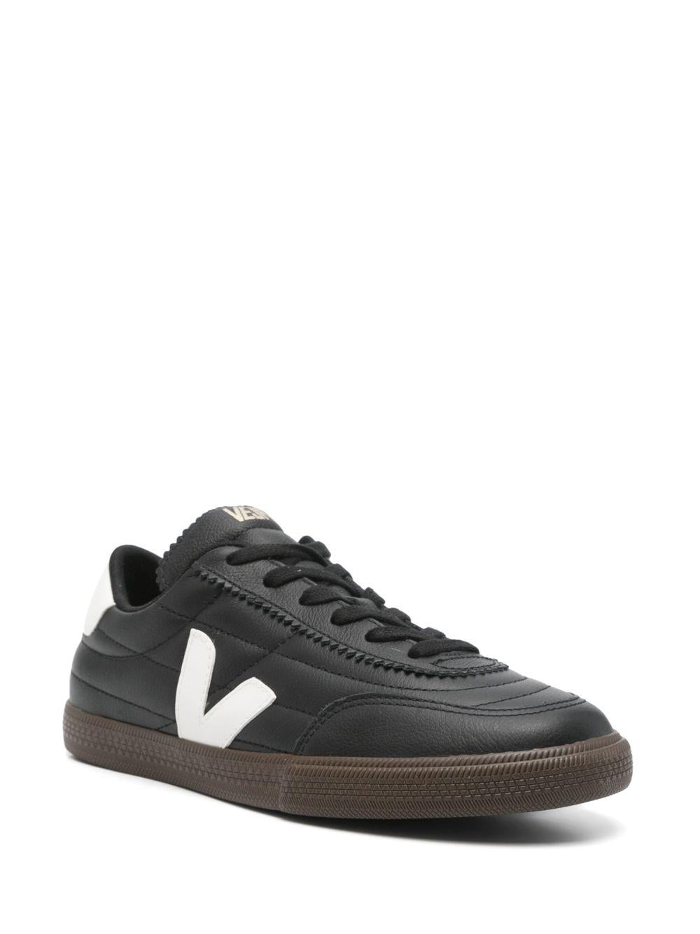 Sneakers in pelle con logo a contrasto FU2020707 BLACKWHITE VEJA 